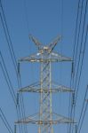 High Voltage Towers Stock Photo