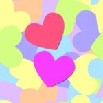 Colorful Seamless Pattern Of Heart Stock Photo