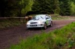 E. Mcnulty Driving Subaru Impreza Stock Photo