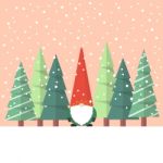 Little Santa Claus With Christmas Tree Stock Photo