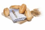 Traditional Baguette On White Background Stock Photo