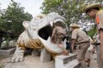 Student 11-12 Years Old, Scout Assembly, Teepangkorn Scout Camp In Samut Sakhon Thailand Stock Photo