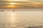 Solitude Sunset And Kalim Beach, Phuket, Thailand Stock Photo