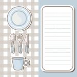 Set Of Tableware With Space For Your Text Stock Photo