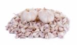 Garlic Isolated On The White Background Stock Photo