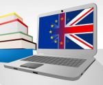 Brexit Laptop Indicates Britain Decision Www And Vote Stock Photo