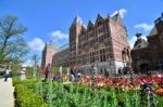 Amsterdam, Netherlands - May 6, 2015: Tourists At The Garden Aro Stock Photo