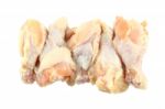 Fresh Raw Chicken Wing On White Background Stock Photo