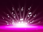 Purple Music Backgrond Shows Singing Melody And Pop
 Stock Photo