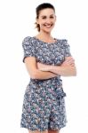 Smiling Woman In Casuals Stock Photo