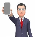 Online Character Indicates World Wide Web And Blank 3d Rendering Stock Photo