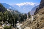 Panoramic View Of Beautiful Mountain Landscape Small Village  Stock Photo