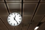 Public Clock In Railway Station Stock Photo