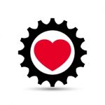  Love Heart Gear Illustration Stock Photo