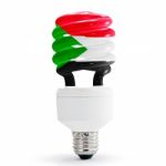 Flag Of  Sudan On Bulb Stock Photo