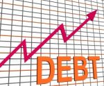 Debt Graph Chart Shows Increasing Financial Indebted Stock Photo