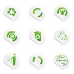 Green Icon Set Stock Photo