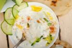 Arab Middle East Goat Yogurt And Cucumber Salad Stock Photo