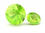 Peridot On White Background Stock Photo