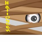 Ghosts That Hide Behind The Door, On Halloween Stock Photo