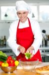 Chef Preparing The Dish Stock Photo