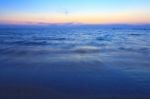 Setset Over The Beach And Sea Stock Photo