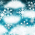 Blue Snowflakes Background Means Frozen Sky And Winter
 Stock Photo