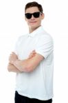 Smiling Male Wearing Sunglasses Stock Photo