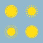 Sun Icon Set Stock Photo