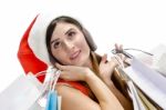 Lady Holding Shopping Bag Stock Photo