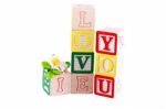 I Love You Text With Toy Blocks Stock Photo