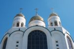 Three Domes Of The Temple Stock Photo