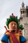 Giant Inflatable Figurines In The Procession At The Lord Mayor's Stock Photo