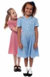 Two Joyous Elementary School Girls Stock Photo