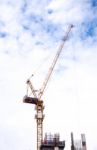 Tower Crane Working In Construction Site Stock Photo