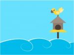 Bird On The Water Illustration Stock Photo