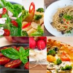 Healthy Vegetarian Vegan Food Collage Stock Photo