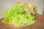 Fresh Salad Vegetable On Wooden Background Stock Photo