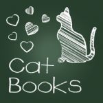 Cat Books Means Pets Cats And Felines Stock Photo