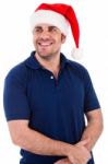 Santa Man Posing Stock Photo