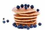 Stack Of Pancakes With Fresh Blueberries Stock Photo