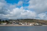 View Of Lyme Regis From The Harbour Entrance Stock Photo