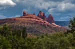 Sedona, Arizona/usa - July 30 : Mountains At Sedona Arizona On J Stock Photo