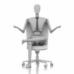 Businessman Doll Sitting On Chair Stock Photo