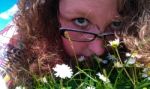 Woman And Daisies Stock Photo