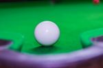 Snooker Ball On Snooker Table Stock Photo