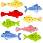 Cartoon Fishes Stock Photo