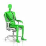 Businessman Doll Sitting On Chair Stock Photo