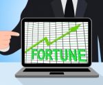 Fortune Graph Chart Displays Increasing Good Luck And Money Stock Photo