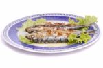 Tasty Grilled Sardines Stock Photo